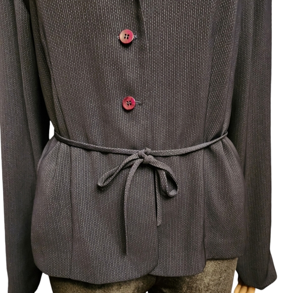 Kasper Navy Blue Pinstripe Lightweight Blazer Size 8 - Picture 3 of 12